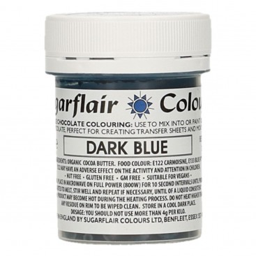 Пищевой краситель для шоколада Sugarflair, Dark Blue, синий - 35г
