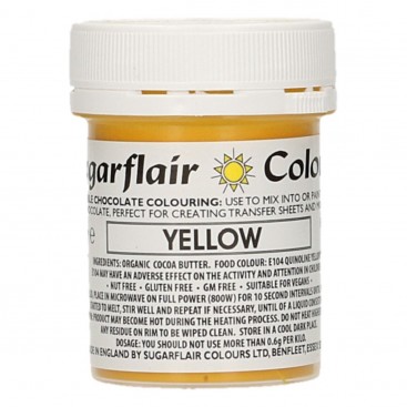 Пищевой краситель для шоколада Sugarflair, Yellow, жёлтый - 35г