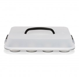 PATISSE SILVER-TOP MUFFIN PAN 12 CAVITY WITH CARRYING LID