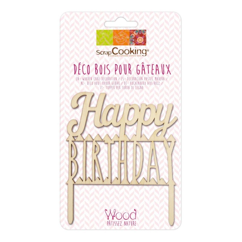 Déco gâteau happy birthday - ScrapCooking®