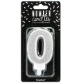 PARTYDECO BIRTHDAY CANDLE NUMBER 0 - SILVER