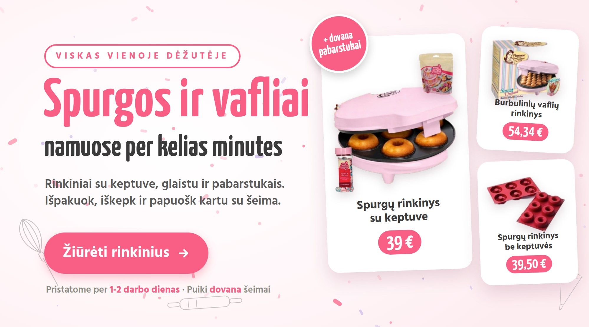 Spurgų ir vaflių rinkiniai